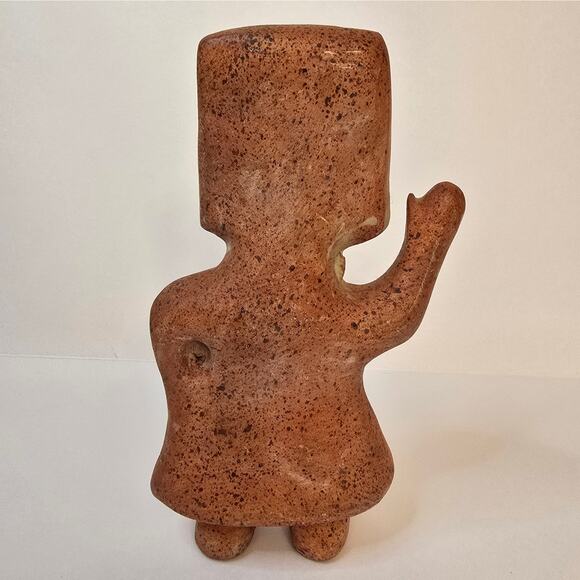 Terracotta Statue Mexican Folk Art Mayan Aztec Figure Clay Tribal Fertility - Picture 3 of 7